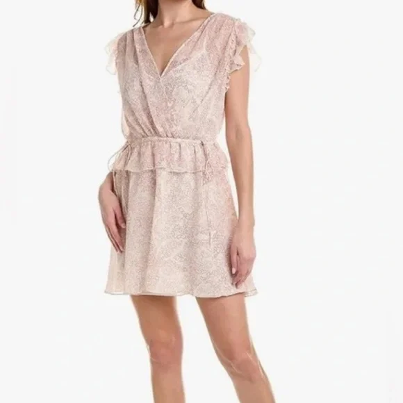 Ted Baker Evelyna Printed Texture Mini Dress Ted size 3/ US 6/8 - Picture 4 of 14